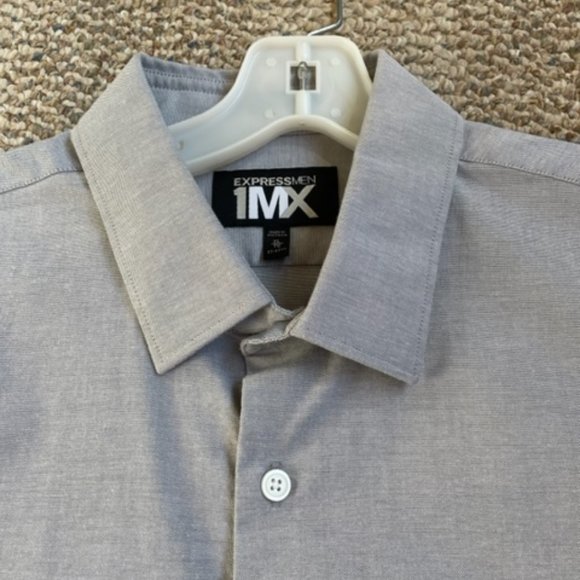 EXPRESS 1MX Modern Fit Gray Button down – XL 17/17.5 - Picture 3 of 3